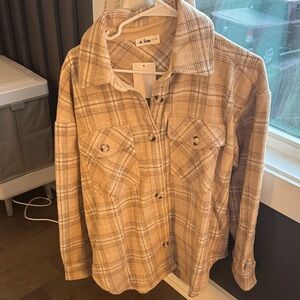 Plaid Beige Women's Utility Jacket